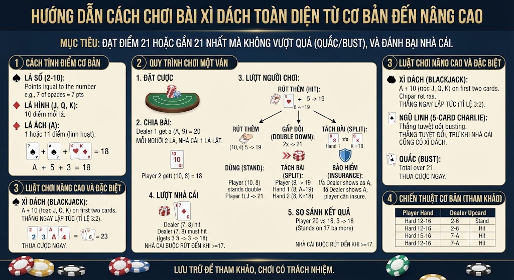 hướng dẫn cách chơi bài xì dách